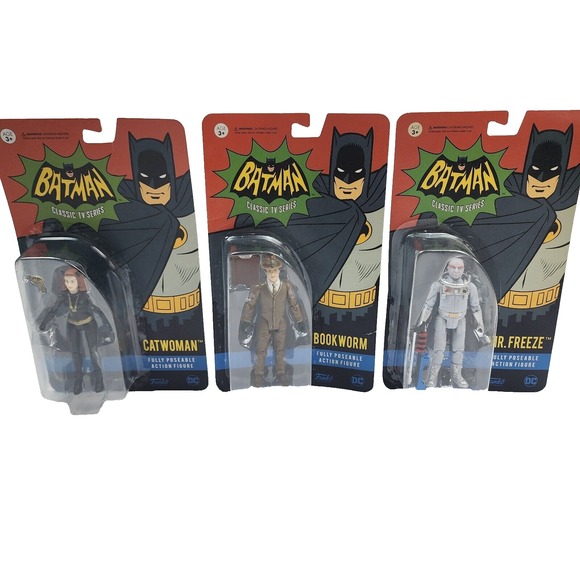 Batman 1966 Classic TV Series Variant 3 Figure Lot Funko New - Picture 1 of 8